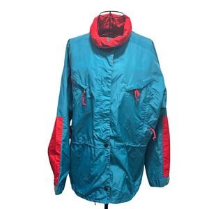 Vintage Columbia Sportswear Women’s XL Radial Sleeve Jacket Teal & Red 90s *READ